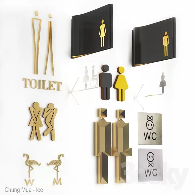 3DSKYFREE – INTERIOR - PUBLIC WC 3DS MAX MODELS