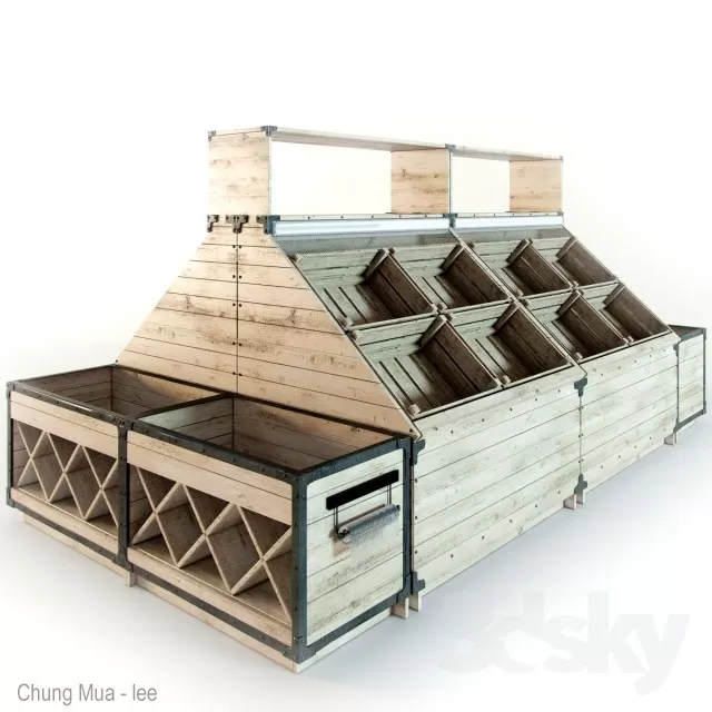 3DSKYFREE – INTERIOR - WINE SHOP 3DS MAX MODELS