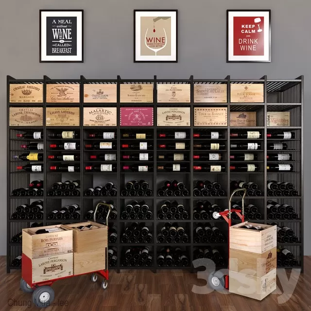 3DSKYFREE – INTERIOR - WINE SHOP 3DS MAX MODELS