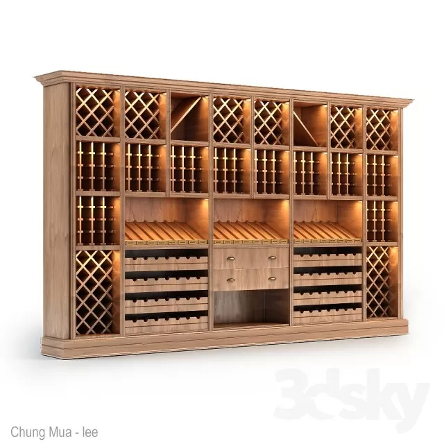 3DSKYFREE – INTERIOR - WINE SHOP 3DS MAX MODELS