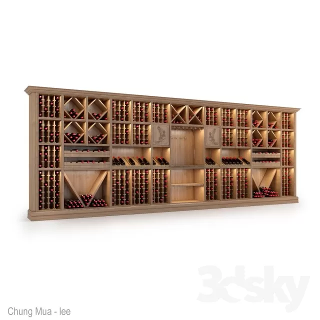 3DSKYFREE – INTERIOR - WINE SHOP 3DS MAX MODELS