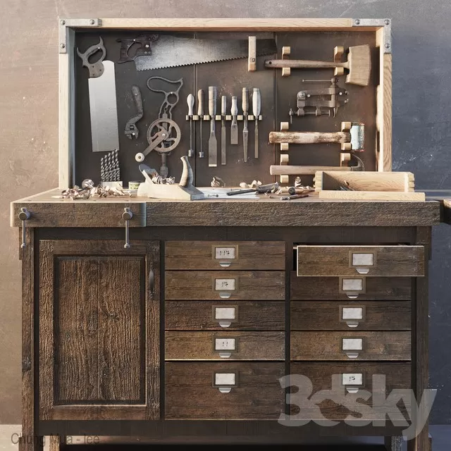 3DSKYFREE – INTERIOR - WORKSHOP 3DS MAX MODELS