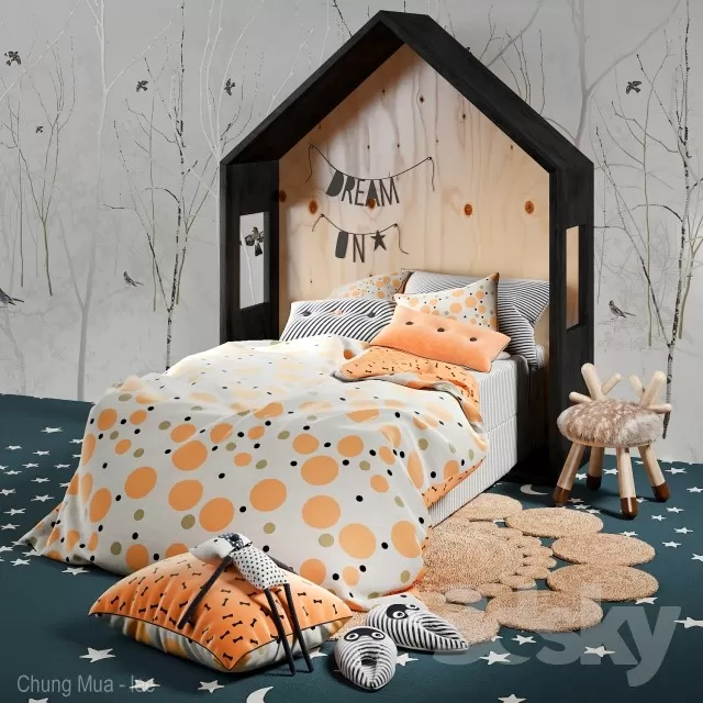 3DSKYFREE – KID - BED 3DS MAX MODELS