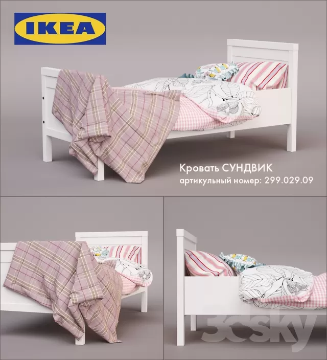 3DSKYFREE – KID - BED 3DS MAX MODELS