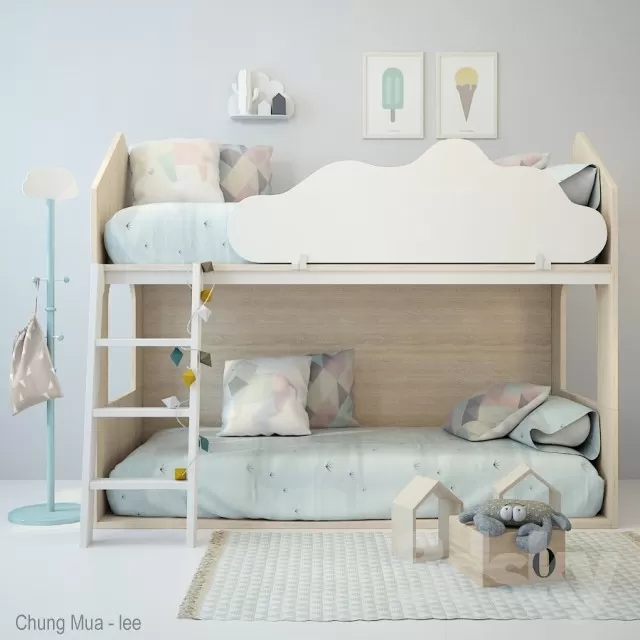 3DSKYFREE – KID - BED 3DS MAX MODELS