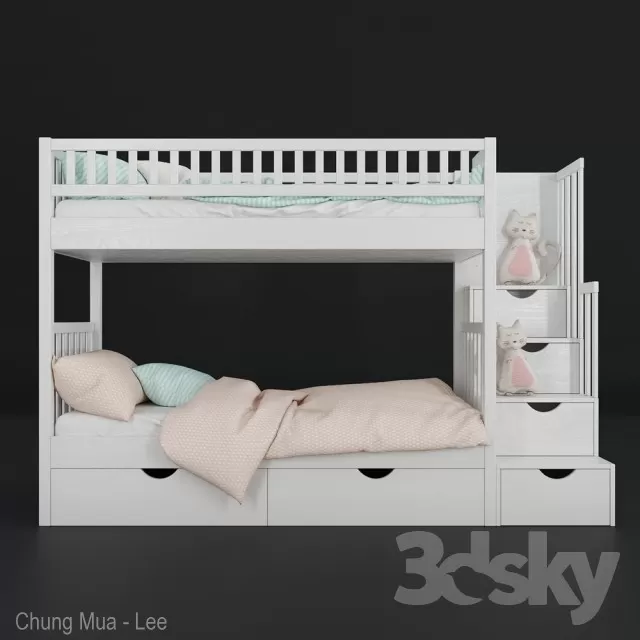 3DSKYFREE – KID - BED 3DS MAX MODELS