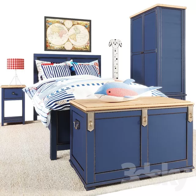 3DSKYFREE – KID - BED 3DS MAX MODELS