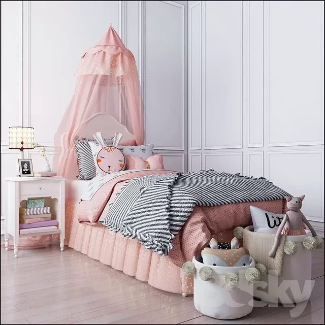 3DSKYFREE – KID - BED 3DS MAX MODELS