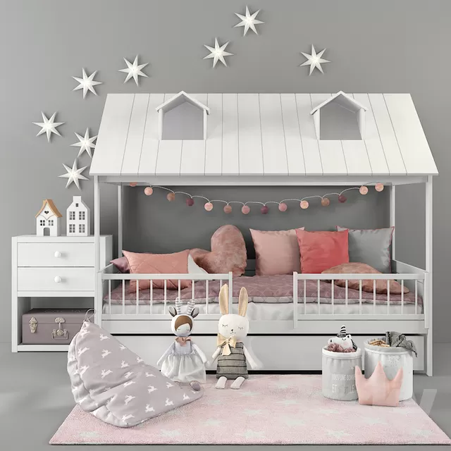 3DSKYFREE – KID - BED 3DS MAX MODELS