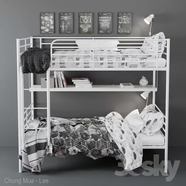 3DSKYFREE – KID - BED 3DS MAX MODELS