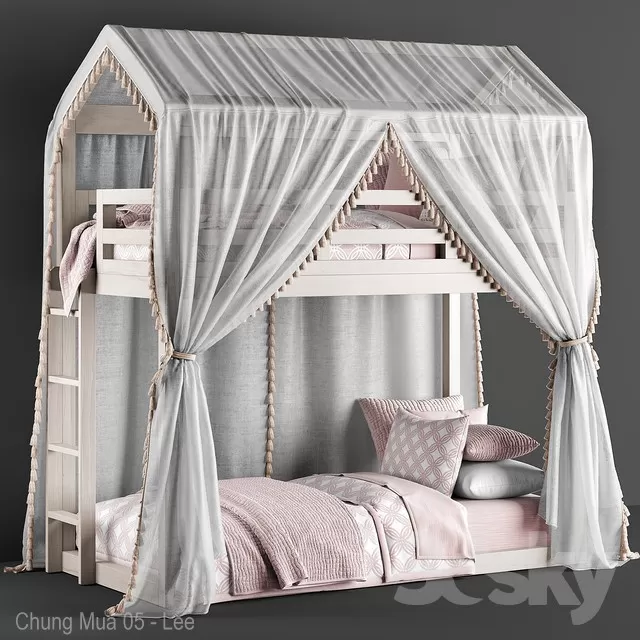 3DSKYFREE – KID - BED 3DS MAX MODELS