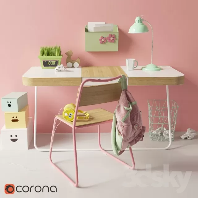 3DSKYFREE – KID - BED 3DS MAX MODELS