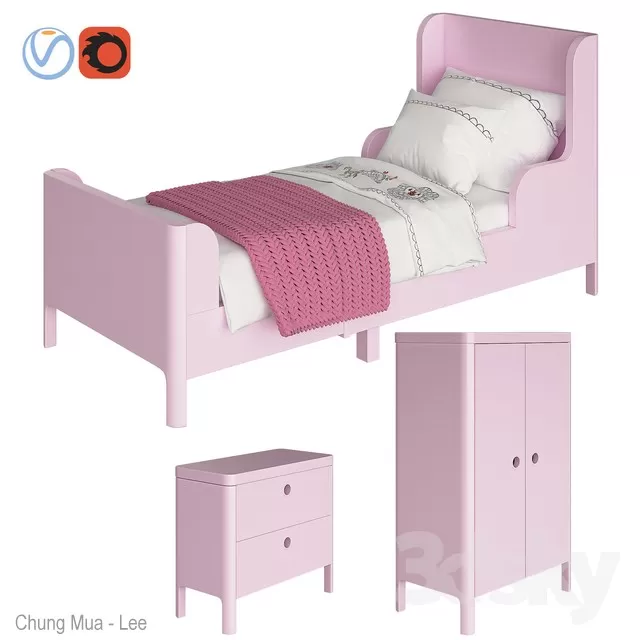 3DSKYFREE – KID - BED 3DS MAX MODELS