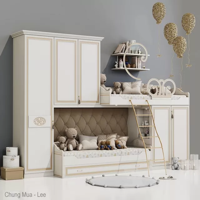 3DSKYFREE – KID - BED 3DS MAX MODELS