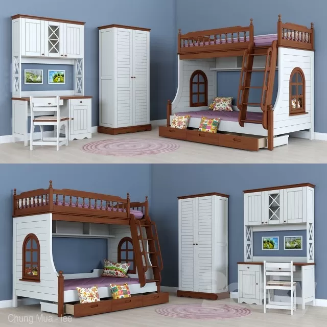 3DSKYFREE – KID - BED 3DS MAX MODELS