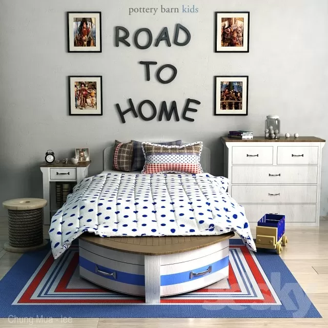 3DSKYFREE – KID - BED 3DS MAX MODELS