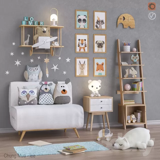 3DSKYFREE – KID - DECOR 3DS MAX MODELS