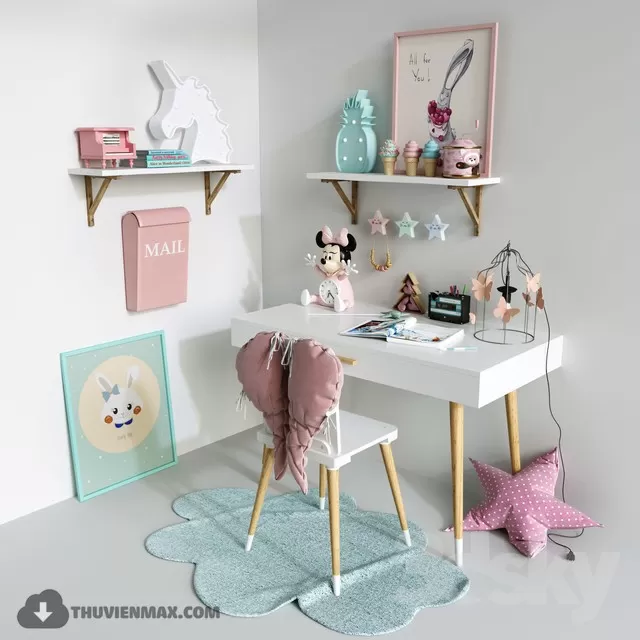 3DSKYFREE – KID - DESK 3DS MAX MODELS