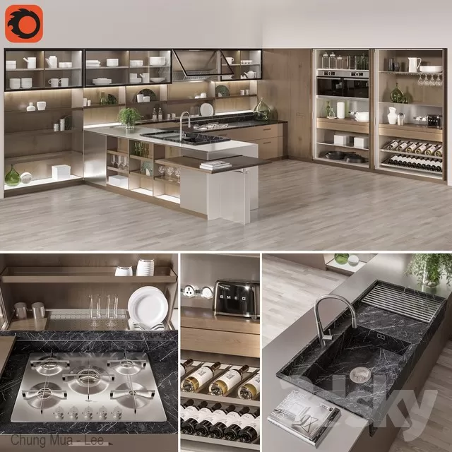 3DSKYFREE – KITCHEN 3DS MAX MODELS