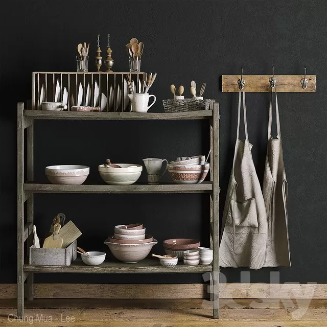 3DSKYFREE – KITCHEN - ACCESSORIES 3DS MAX MODELS