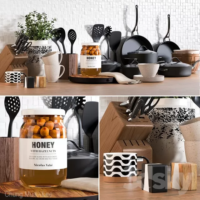 3DSKYFREE – KITCHEN - ACCESSORIES 3DS MAX MODELS