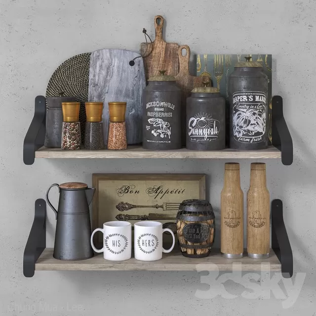 3DSKYFREE – KITCHEN - ACCESSORIES 3DS MAX MODELS