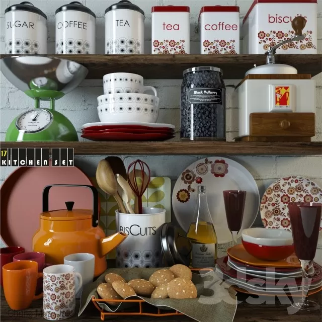 3DSKYFREE – KITCHEN - ACCESSORIES 3DS MAX MODELS