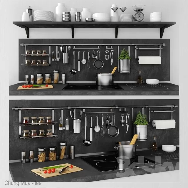 3DSKYFREE – KITCHEN - ACCESSORIES 3DS MAX MODELS