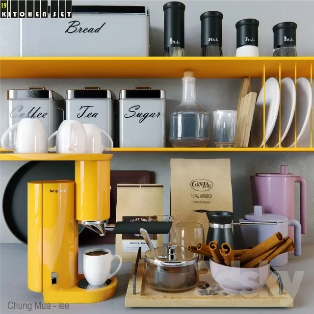 3DSKYFREE – KITCHEN - ACCESSORIES 3DS MAX MODELS