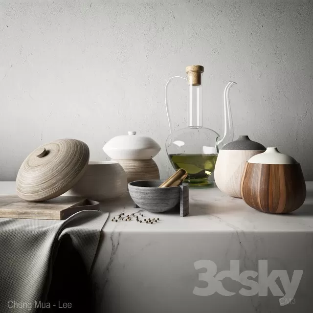 3DSKYFREE – KITCHEN - ACCESSORIES 3DS MAX MODELS