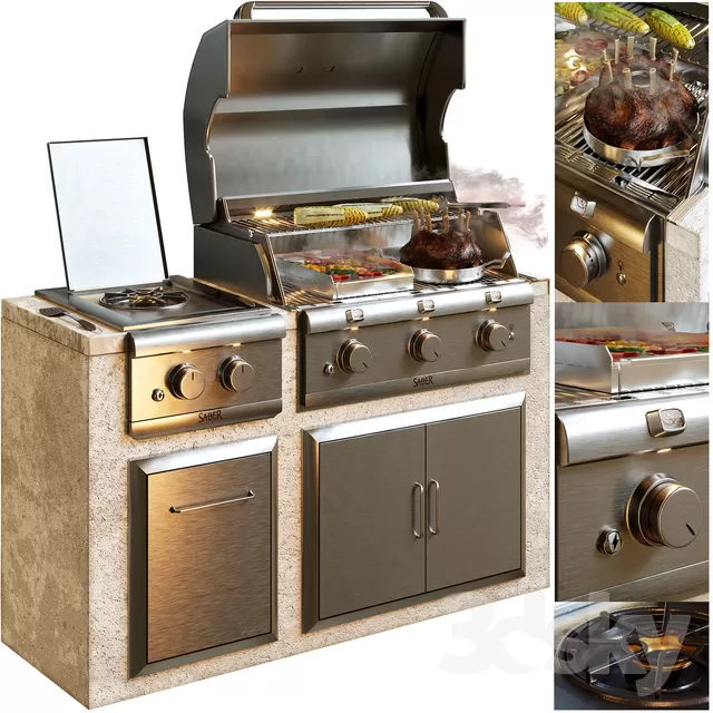 3DSKYFREE – KITCHEN - BBQ 3DS MAX MODELS