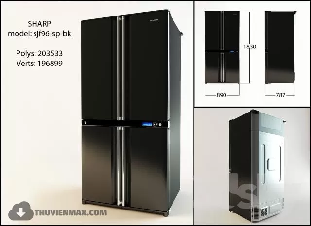 3DSKYFREE – KITCHEN - FRIDGE 3DS MAX MODELS