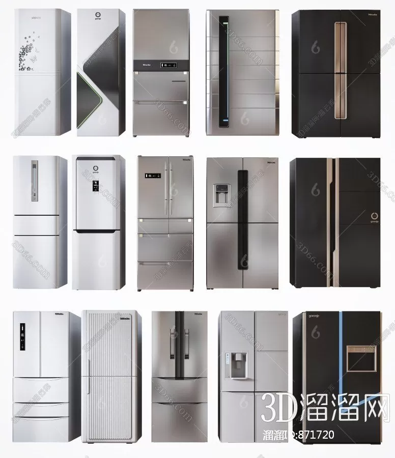 3DSKYFREE – KITCHEN - FRIDGE 3DS MAX MODELS