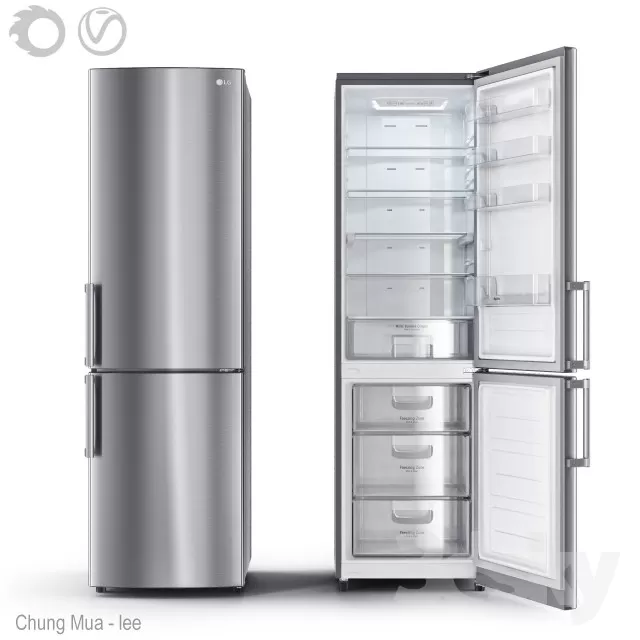 3DSKYFREE – KITCHEN - FRIDGE 3DS MAX MODELS