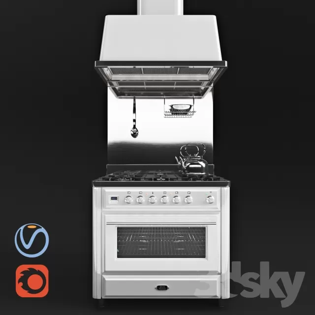 3DSKYFREE – KITCHEN - OVEN 3DS MAX MODELS