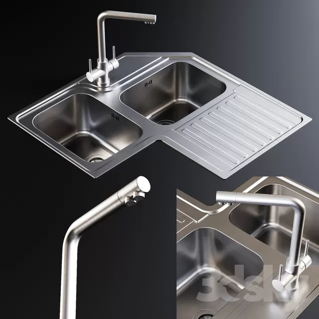 3DSKYFREE – KITCHEN - SINK 3DS MAX MODELS