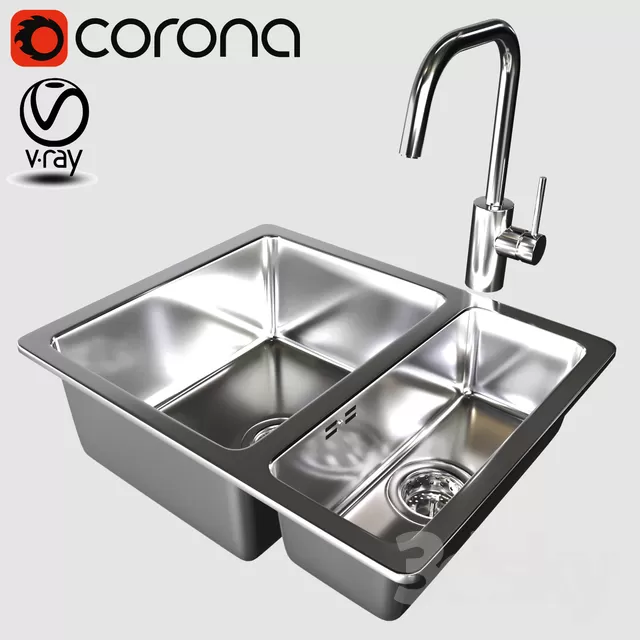 3DSKYFREE – KITCHEN - SINK 3DS MAX MODELS