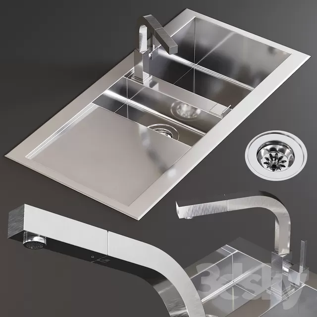 3DSKYFREE – KITCHEN - SINK 3DS MAX MODELS