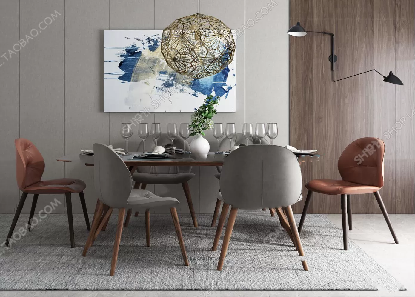 3DSKYFREE – KITCHEN - TABLE SET 3DS MAX MODELS