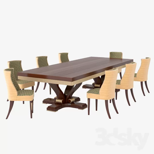 3DSKYFREE – KITCHEN - TABLE SET 3DS MAX MODELS