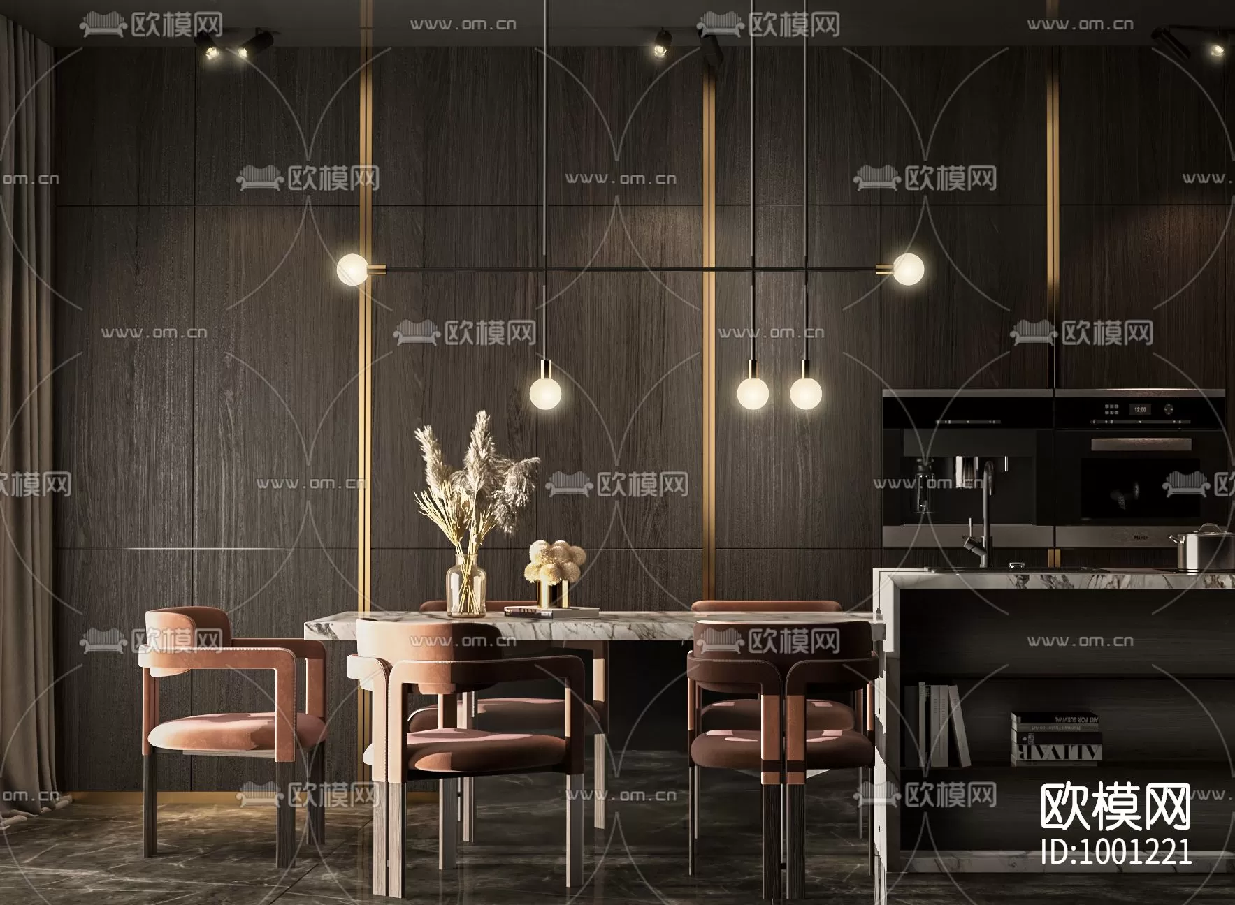 3DSKYFREE – KITCHEN - TABLE SET 3DS MAX MODELS