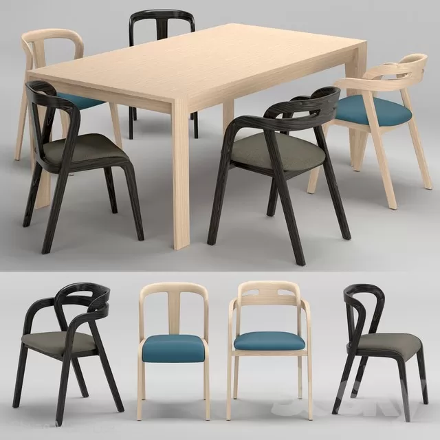 3DSKYFREE – KITCHEN - TABLE SET 3DS MAX MODELS