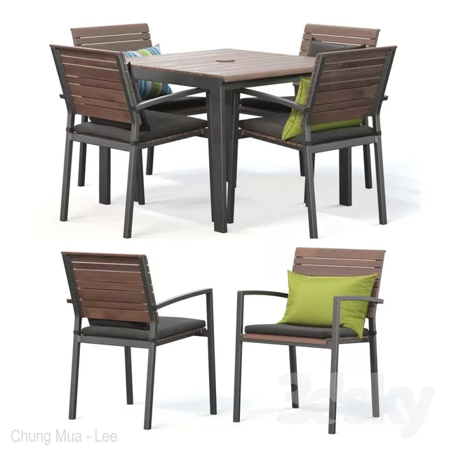 3DSKYFREE – KITCHEN - TABLE SET 3DS MAX MODELS