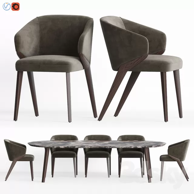 3DSKYFREE – KITCHEN - TABLE SET 3DS MAX MODELS