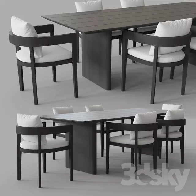 3DSKYFREE – KITCHEN - TABLE SET 3DS MAX MODELS