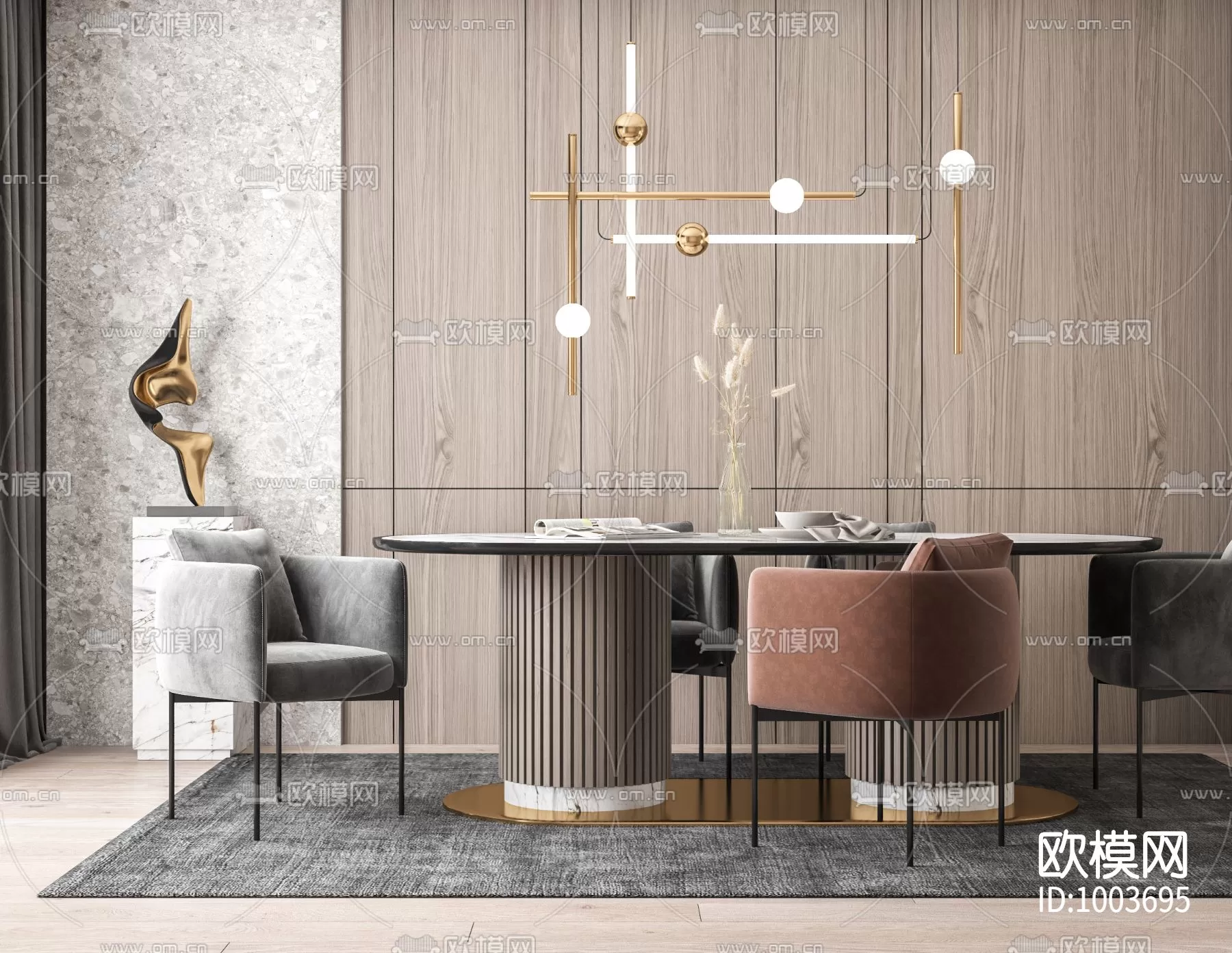 3DSKYFREE – KITCHEN - TABLE SET 3DS MAX MODELS