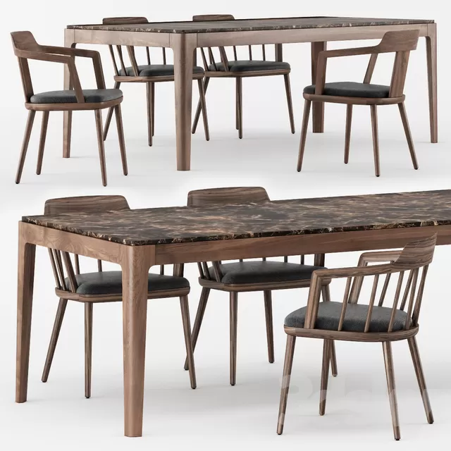 3DSKYFREE – KITCHEN - TABLE SET 3DS MAX MODELS