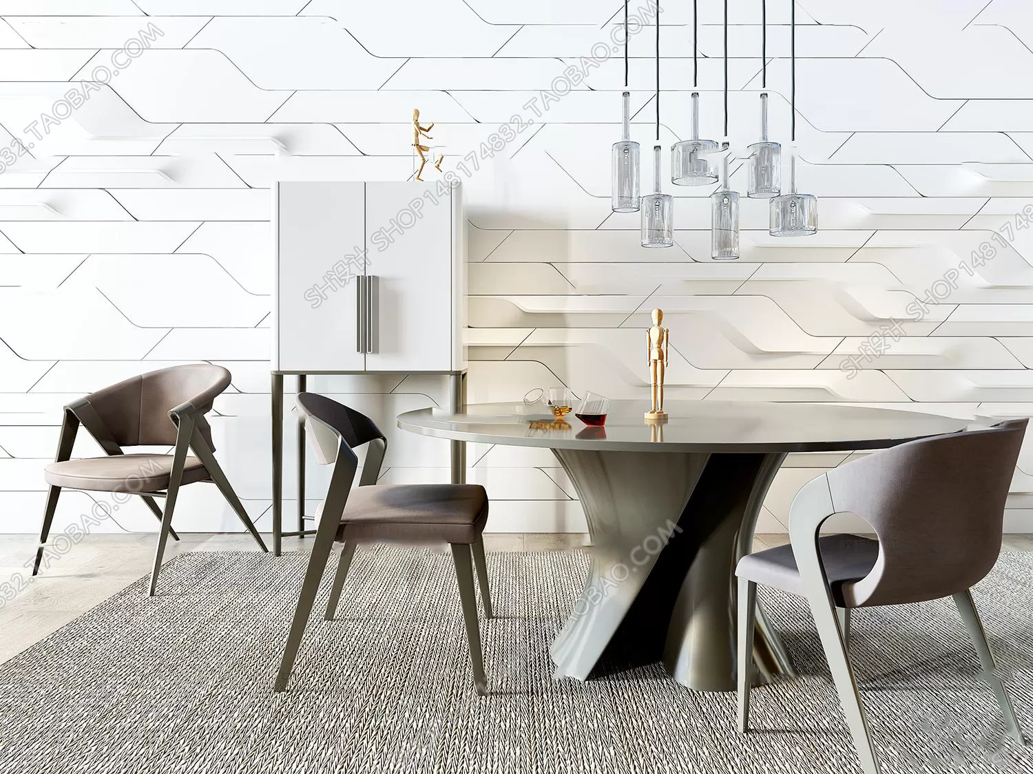 3DSKYFREE – KITCHEN - TABLE SET 3DS MAX MODELS