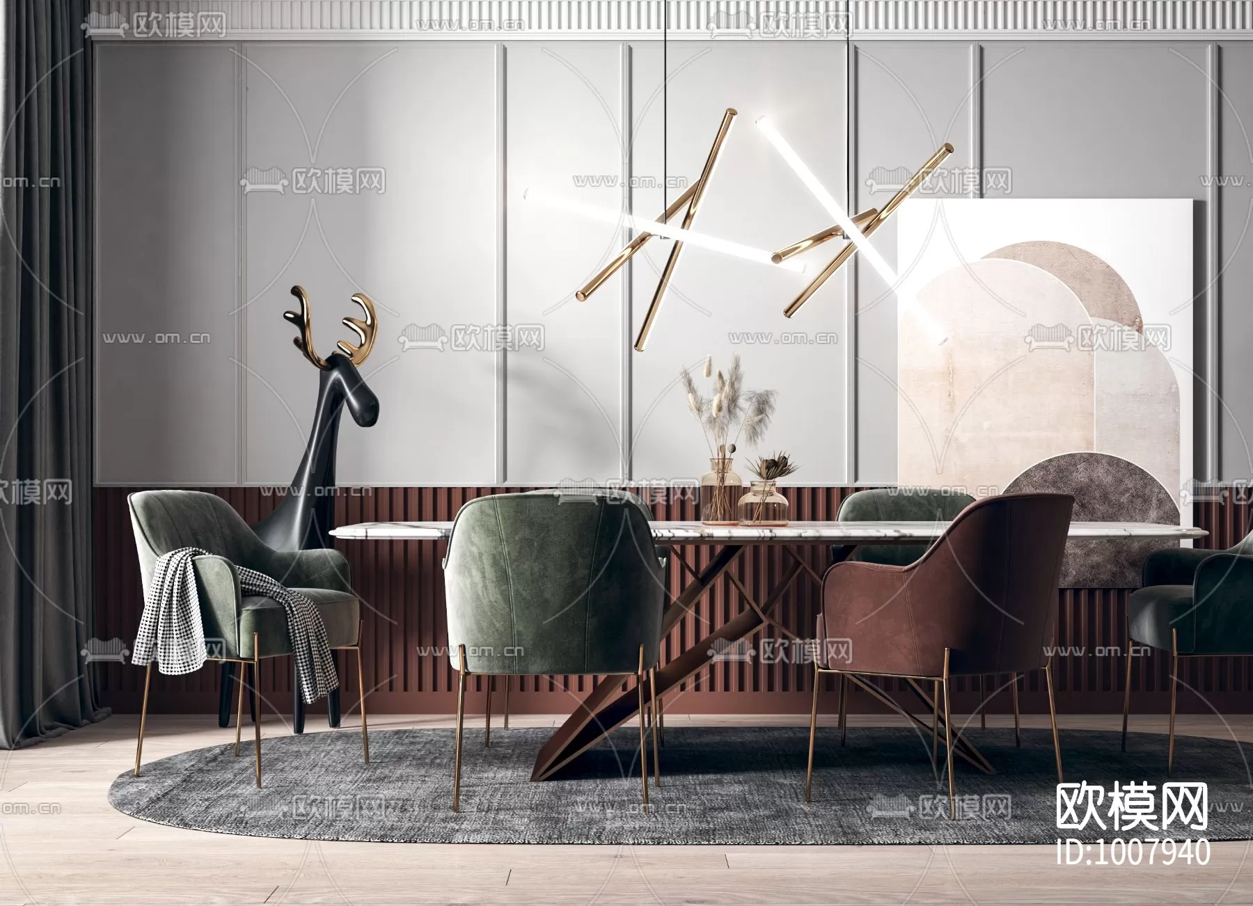 3DSKYFREE – KITCHEN - TABLE SET 3DS MAX MODELS