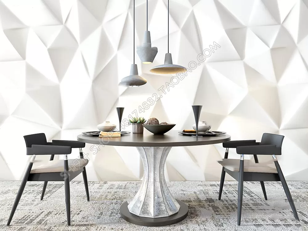 3DSKYFREE – KITCHEN - TABLE SET 3DS MAX MODELS